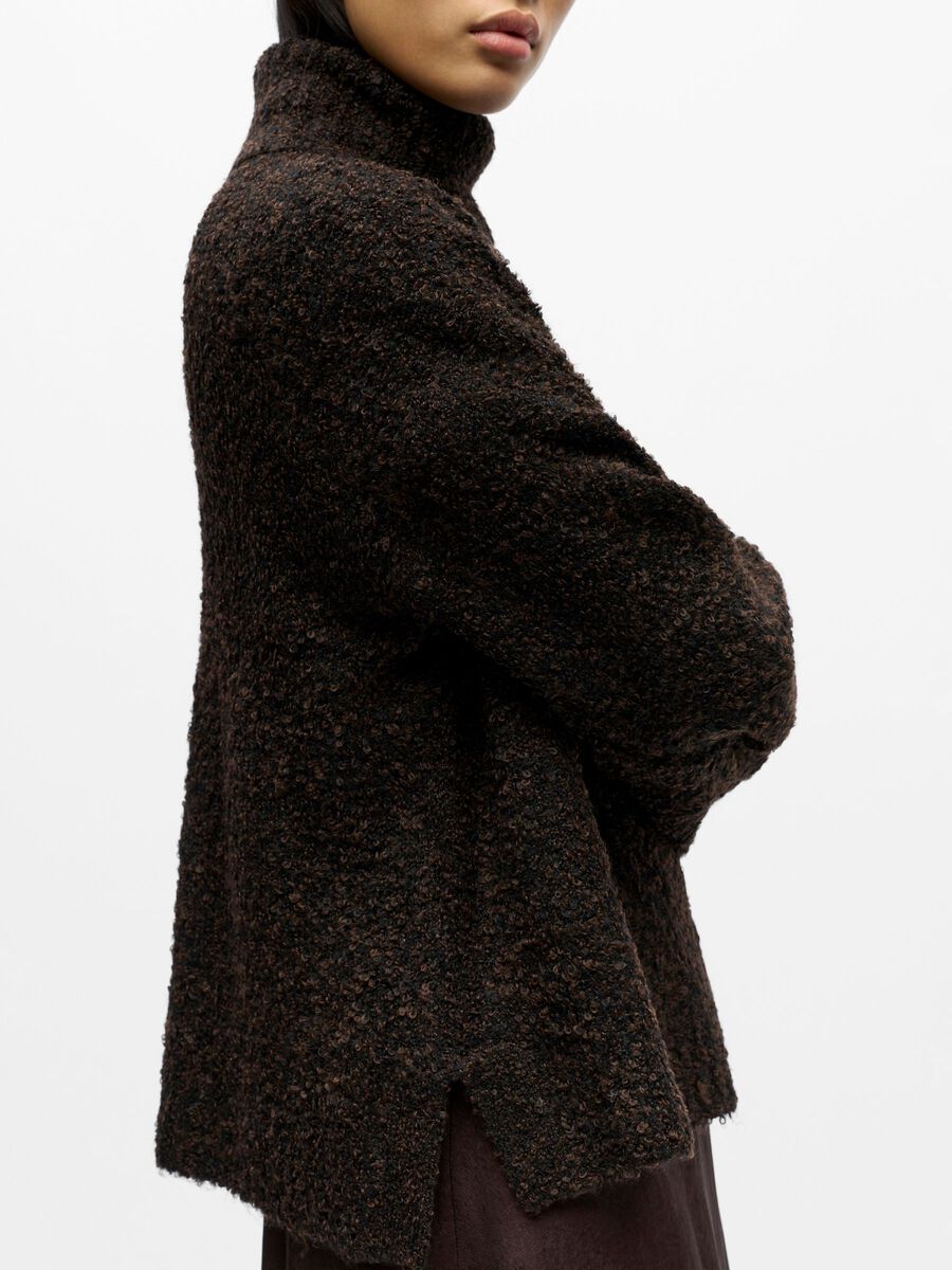 Product carousel image - HIGH NECK JUMPER, Seal Brown | 4