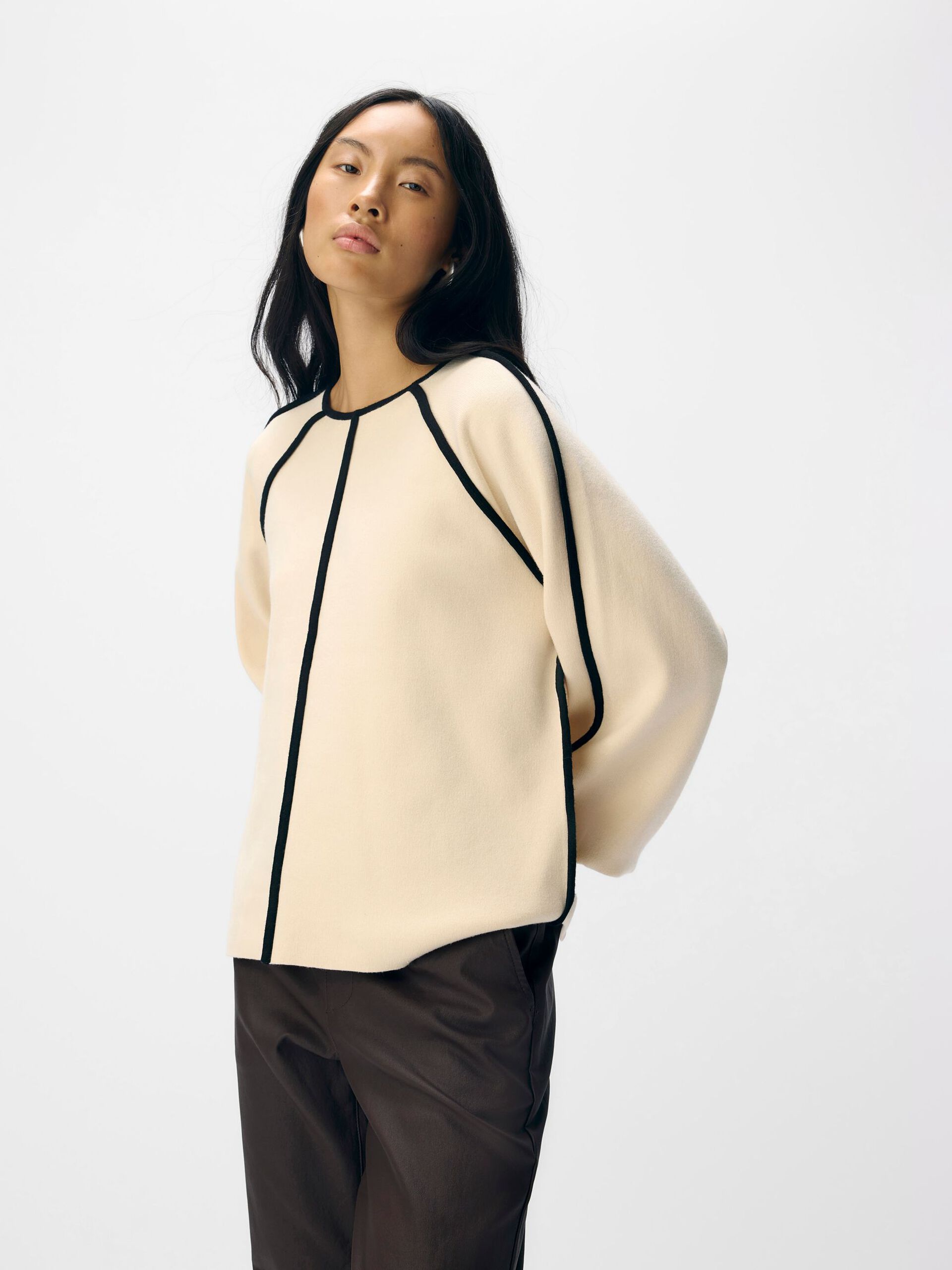 Carousel image - DETAILED KNITTED PULLOVER, Sandshell | 6