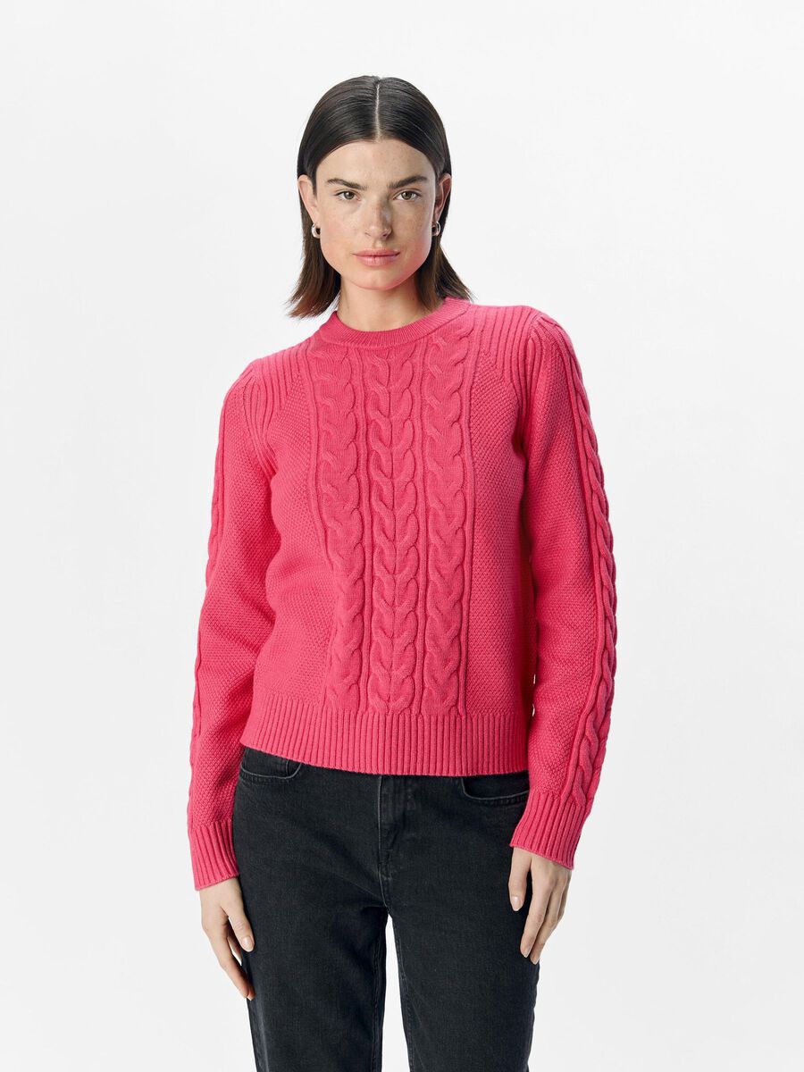 OBJECT STRICK PULLOVER, Hot Pink, highres - 23044625_HotPink_1141791_003.jpg