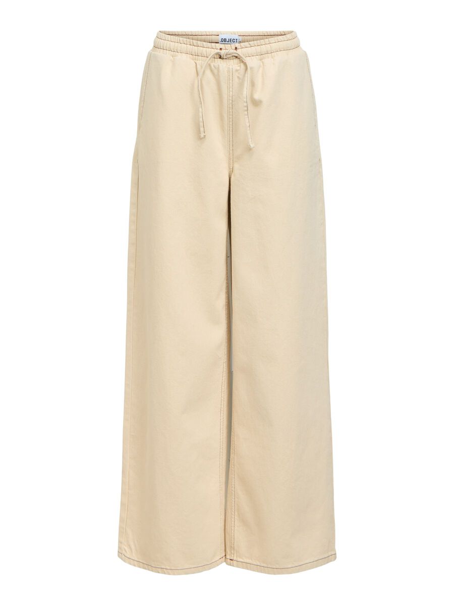 Product carousel image - WIDE-LEG DRAWSTRING TROUSERS, Birch | 1