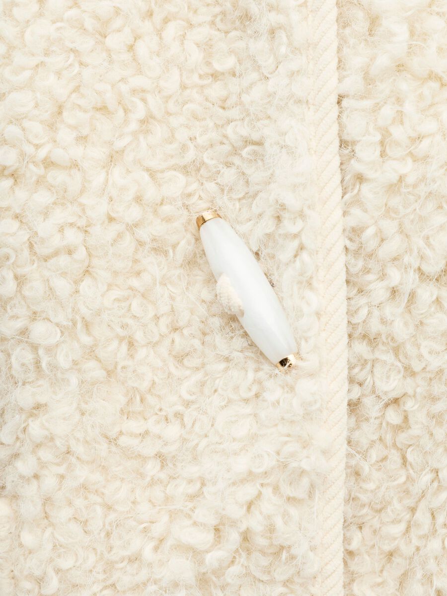 Carousel image - TEDDYFLEECE STRICKJACKE, White Sand | 5