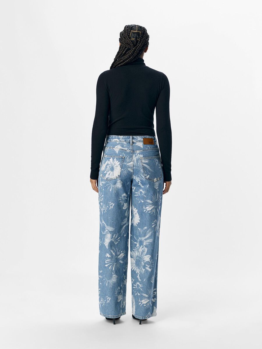 OBJECT PRINTED STRAIGHT FIT JEANS, Medium Blue Denim, highres - 23045959_MediumBlueDenim_004.jpg