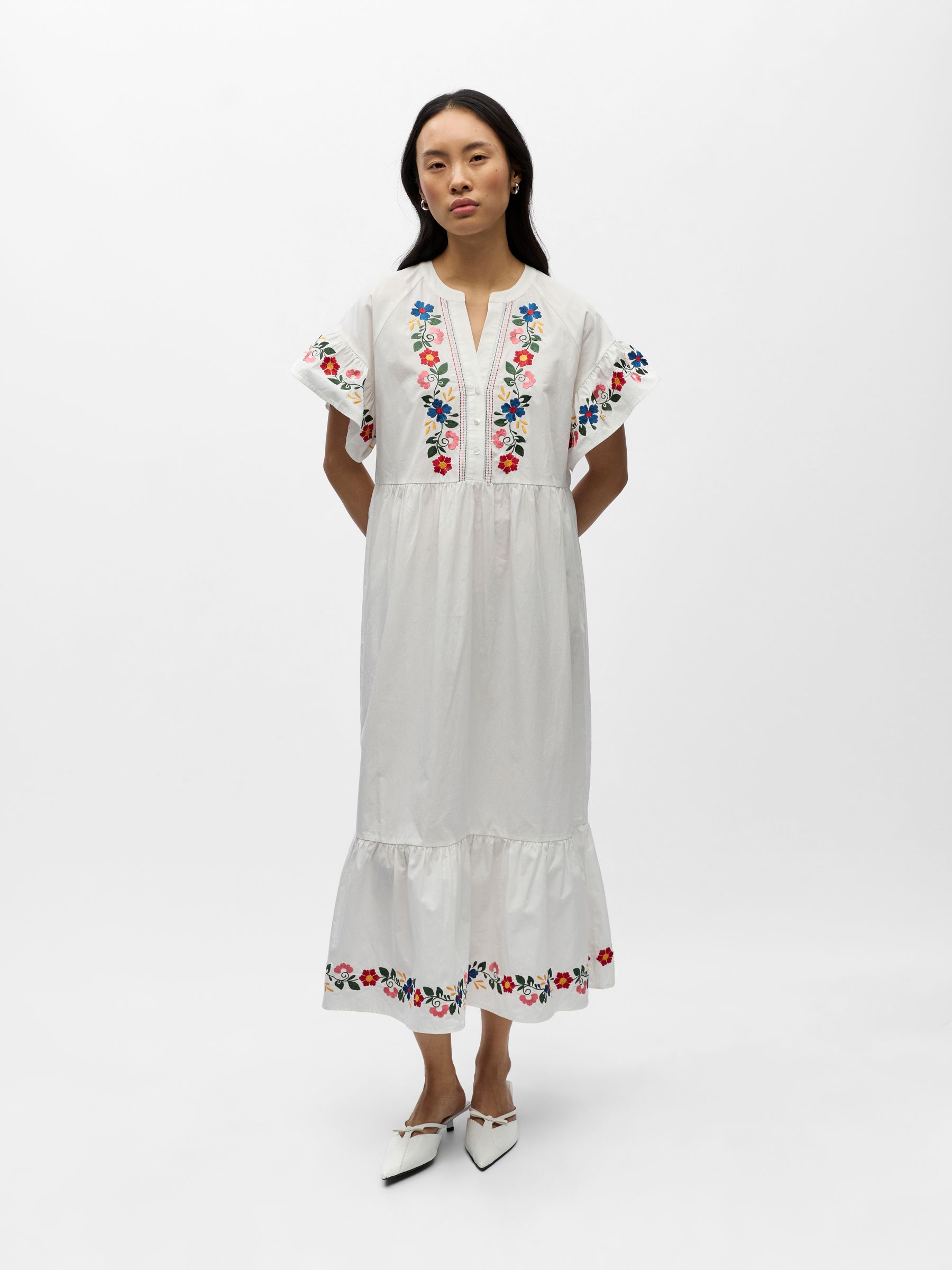 EMBROIDERED MAXI DRESS | White | .OBJECT CI Ireland