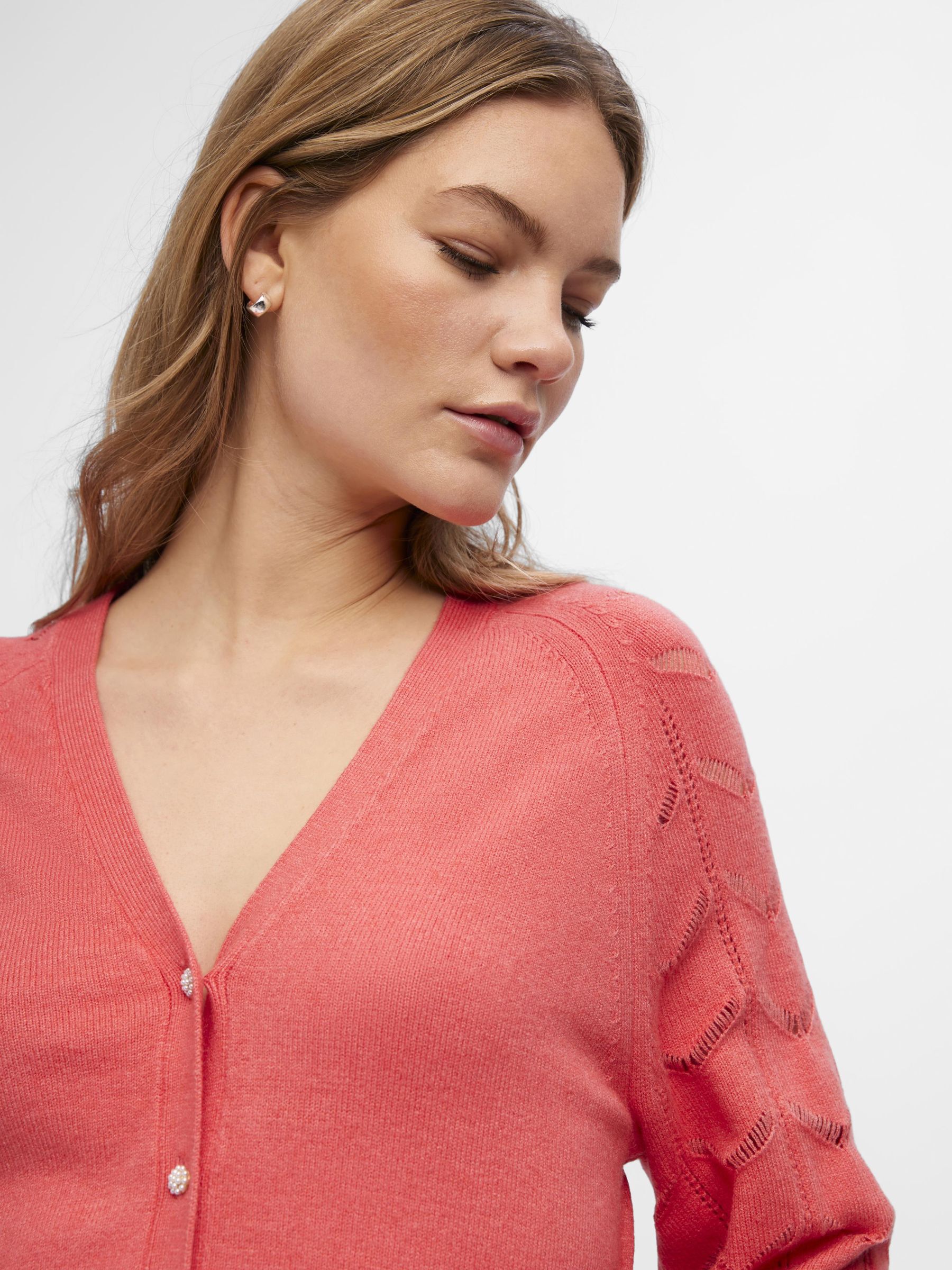 Long peach cardigan store