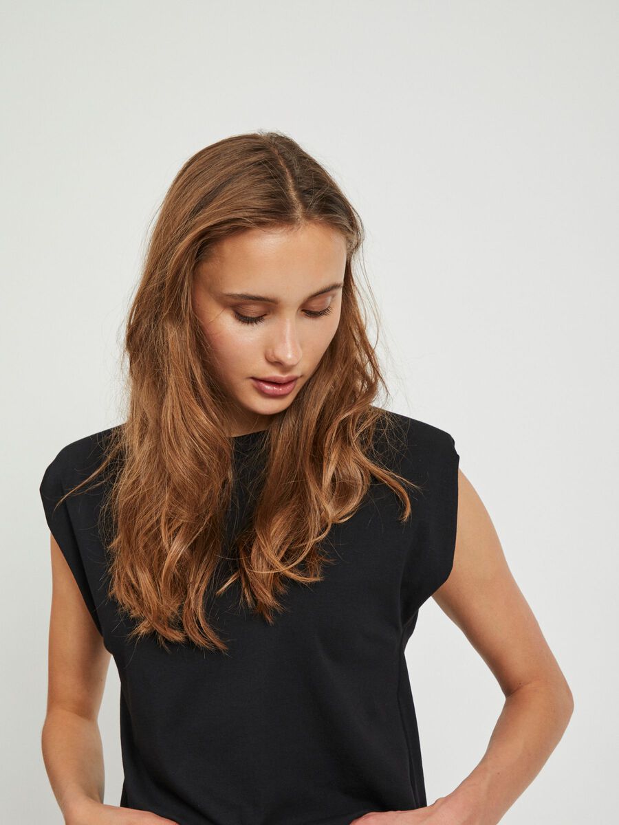 Carousel image - SHOULDER PADS TANK TOP, Black | 6