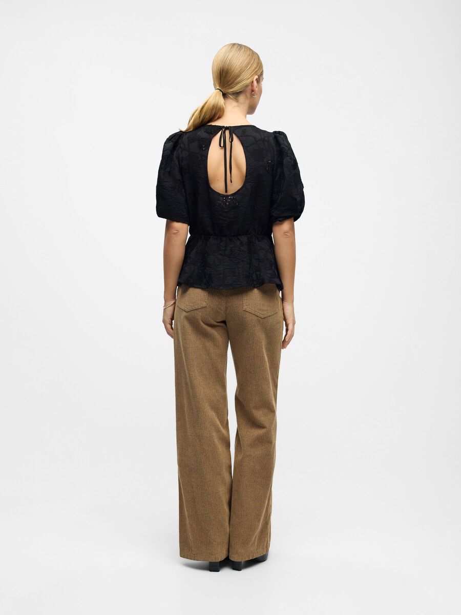 Product carousel image - JACQUARD BLOUSE, Black | 2