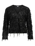 Product image thumbnail - BEADED WRAP CARDIGAN, Black | 1