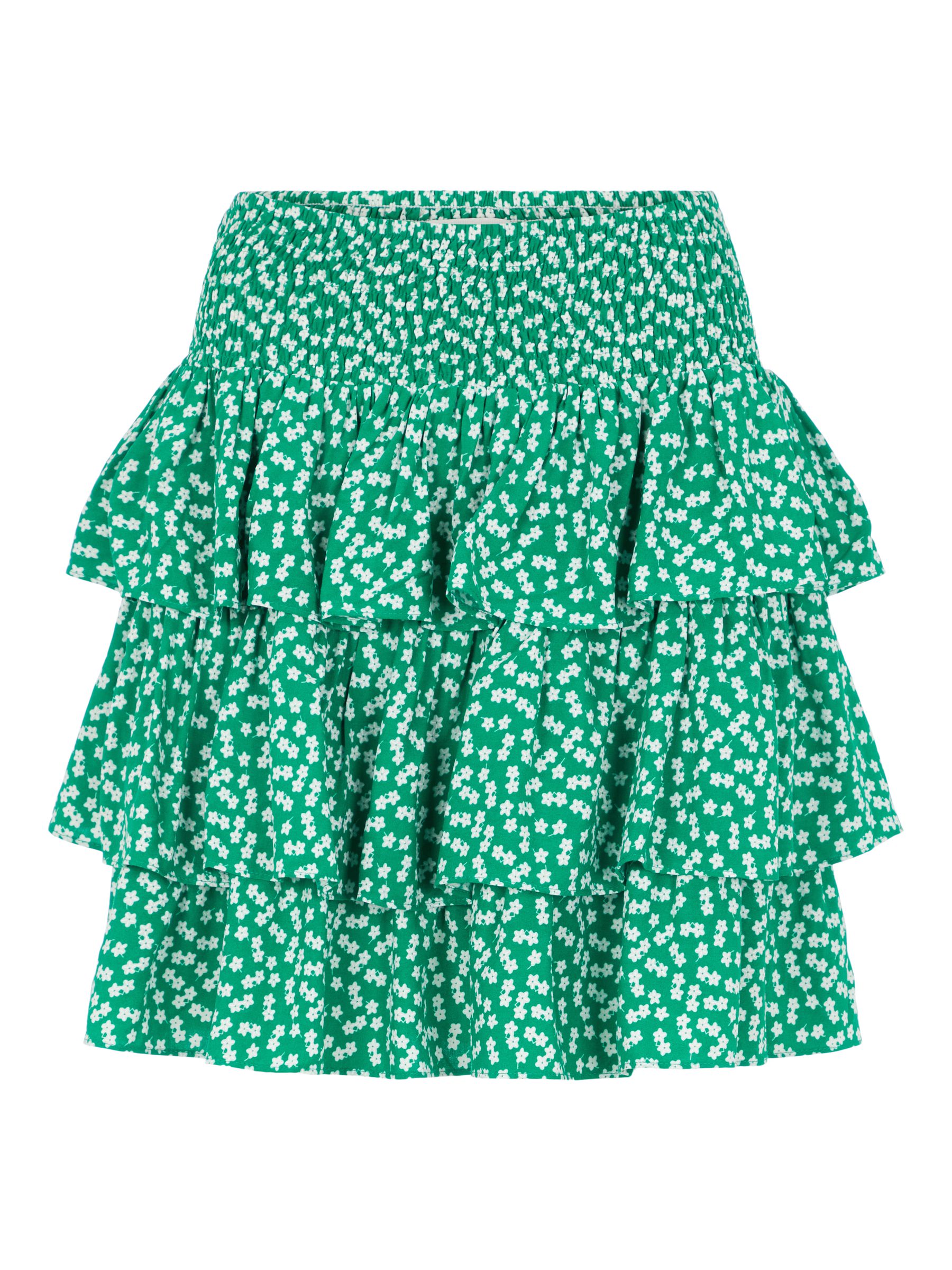 smocked mini skirt