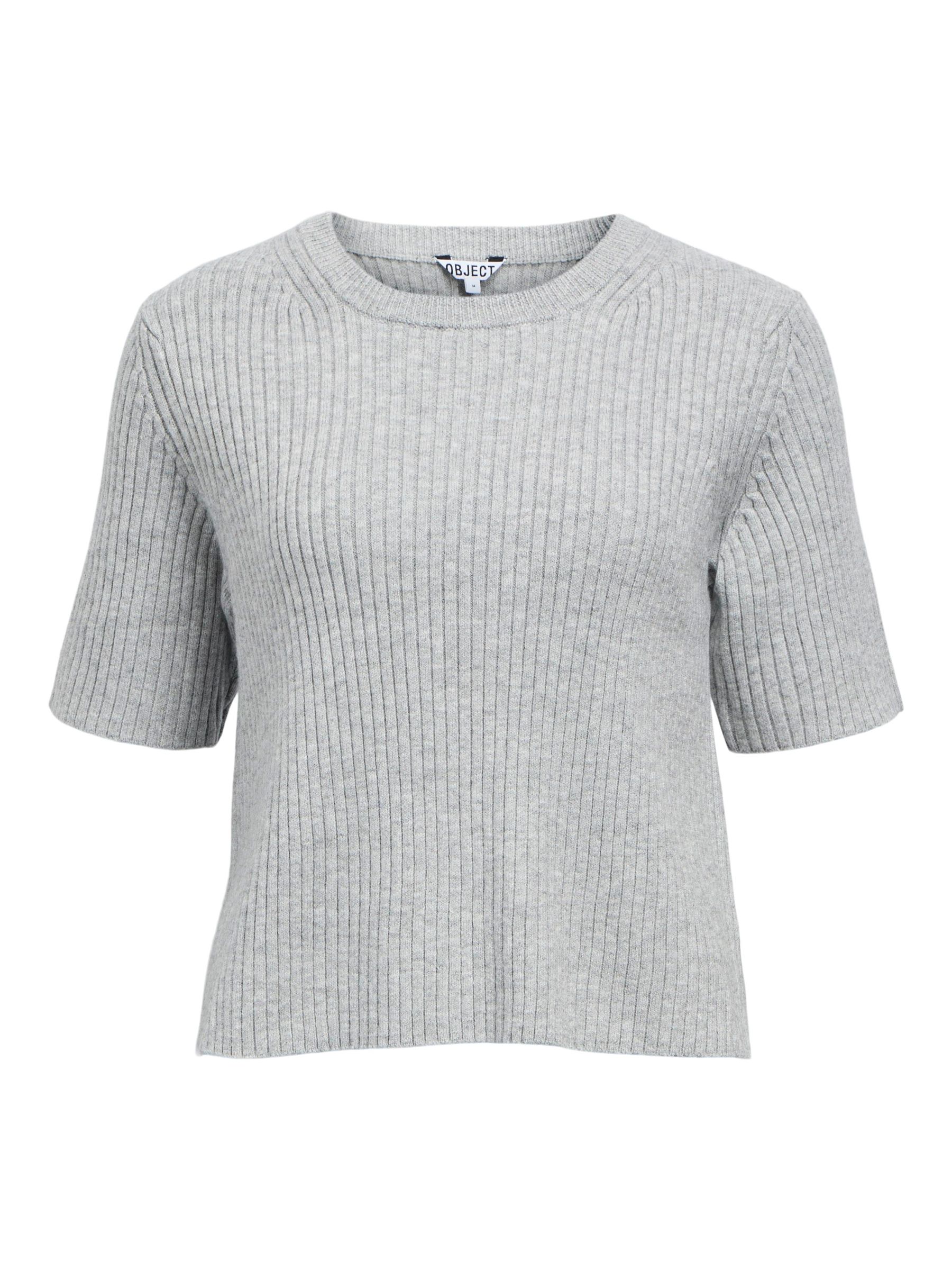 RIBBED KNITTED TOP | Grey | .OBJECT CI Germany