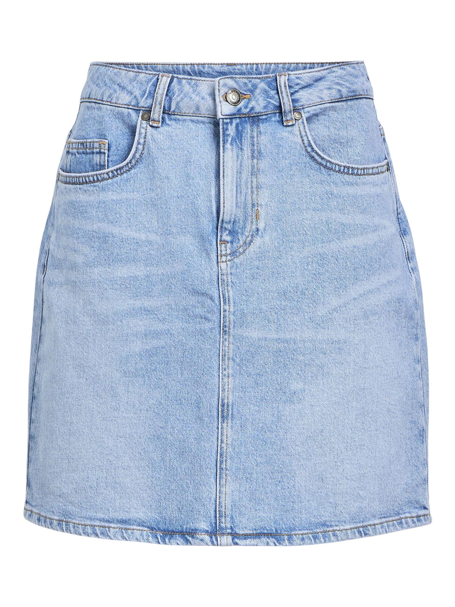 ミニスカート HERNO Women Mini Skirts GN000044D 12483Z 9202 BLUE Stretch Denim Mini Skirt (7-16) | GUESS