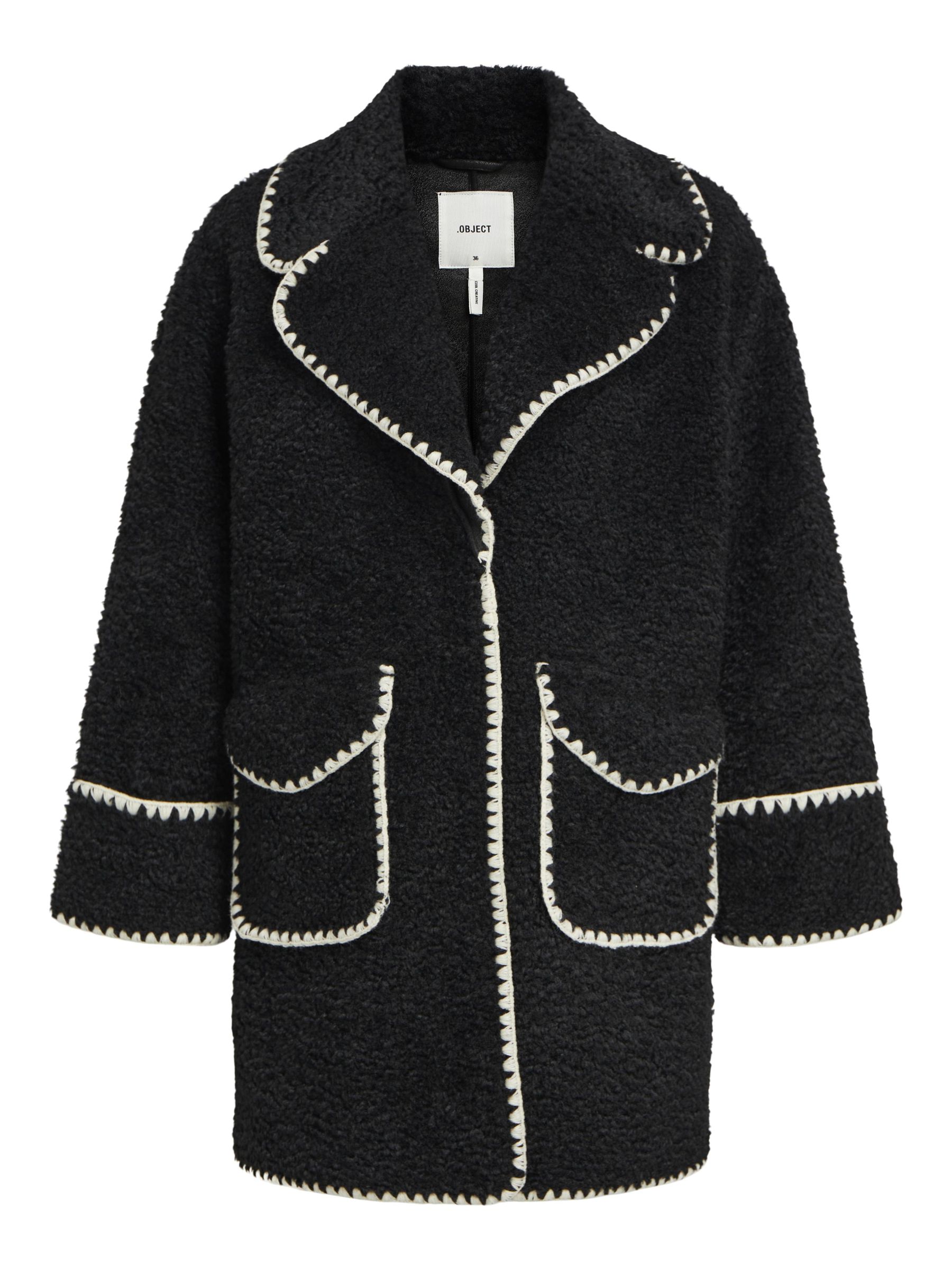 Manteau en peluche best sale noir