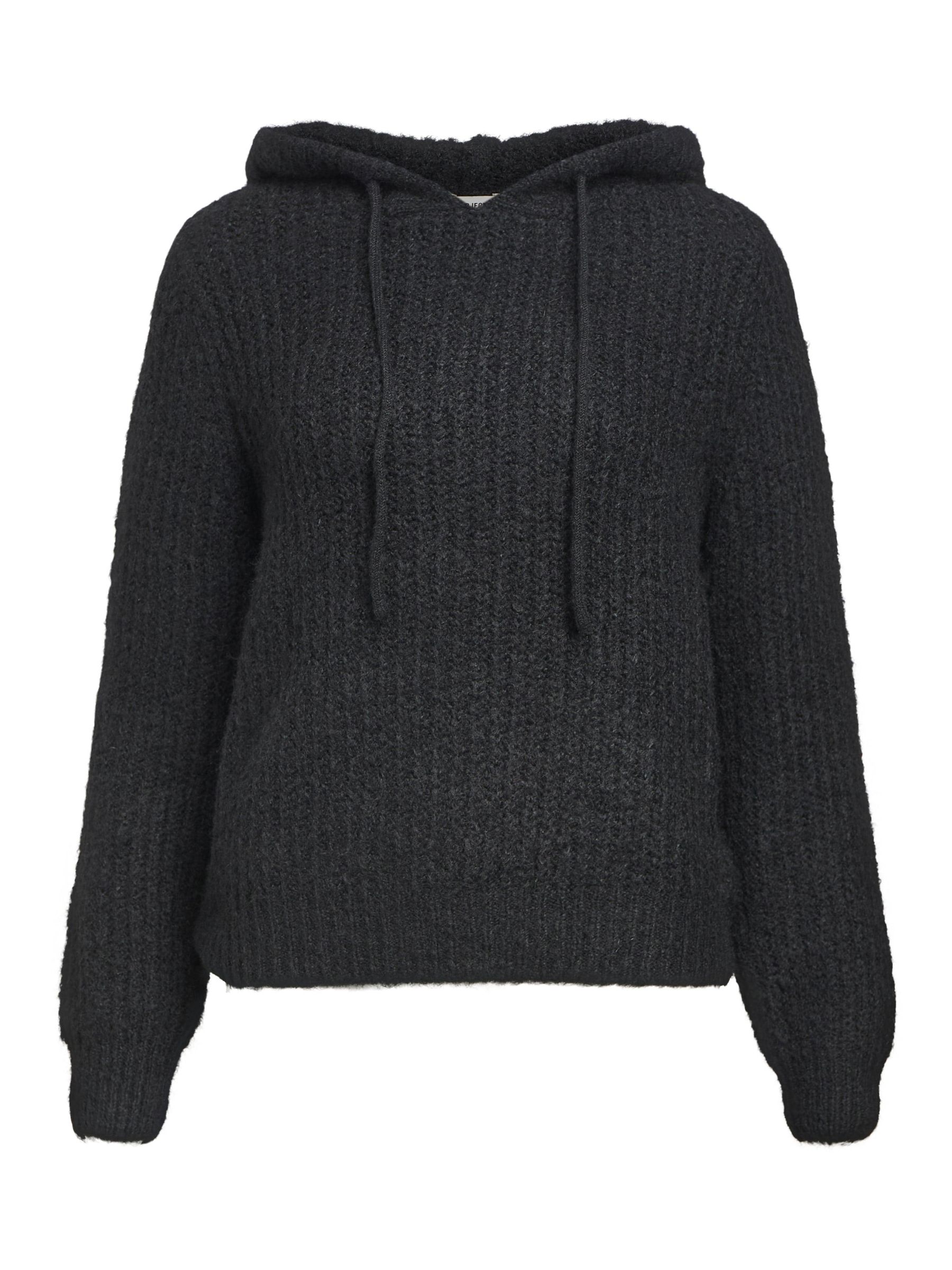 KNITTED HOODIE Black .OBJECT CI UK