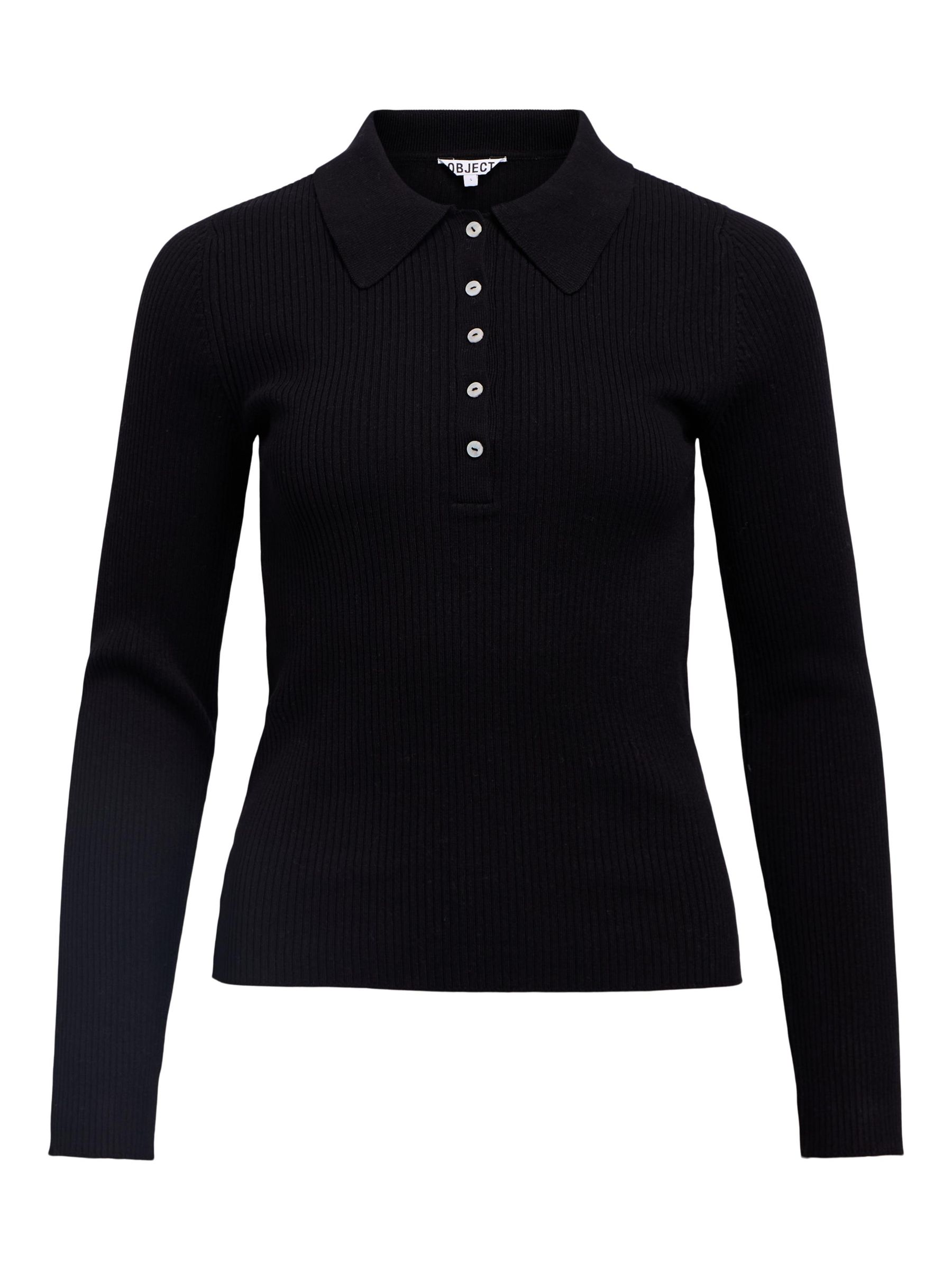 KNITTED POLO SHIRT | Black | .OBJECT CI UK