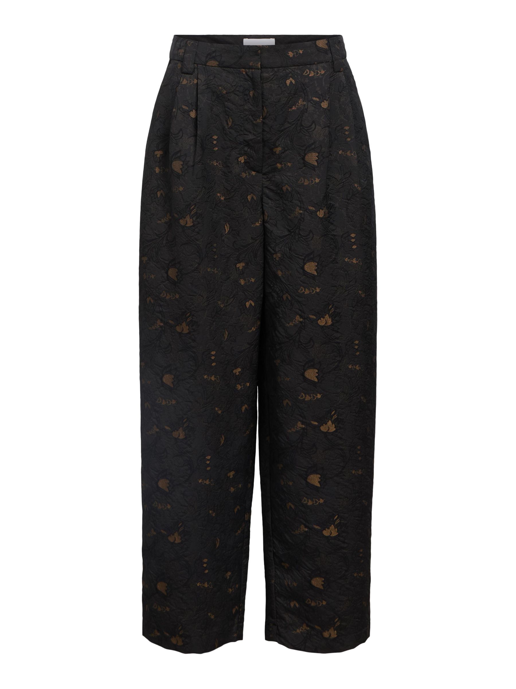 JACQUARD WIDE-LEG TROUSERS | Black | .OBJECT CI Ireland