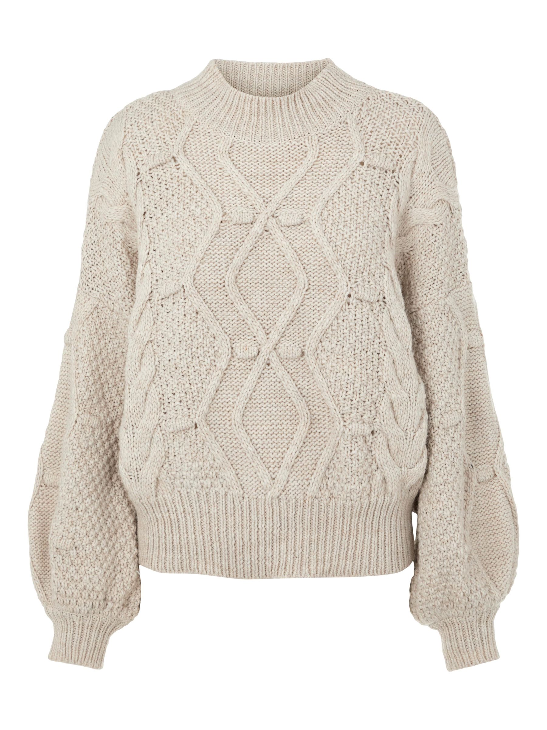 ZOPFSTRICKMUSTER PULLOVER | Beige | .OBJECT CI Deutschland 
