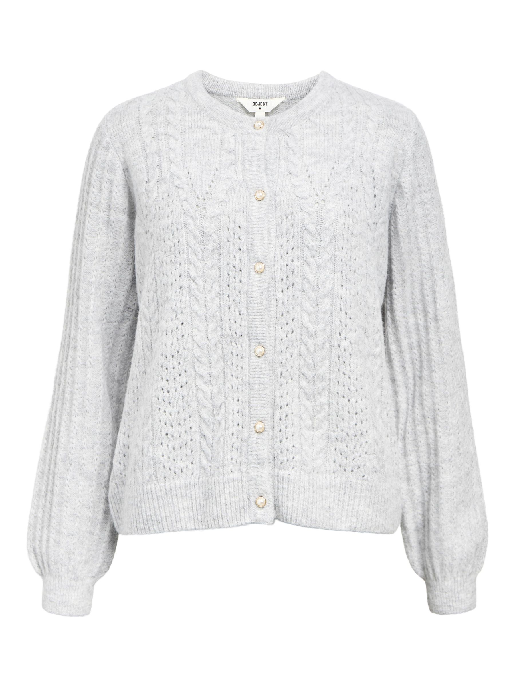 CABLE KNIT CARDIGAN | Grey | .OBJECT CI Austria