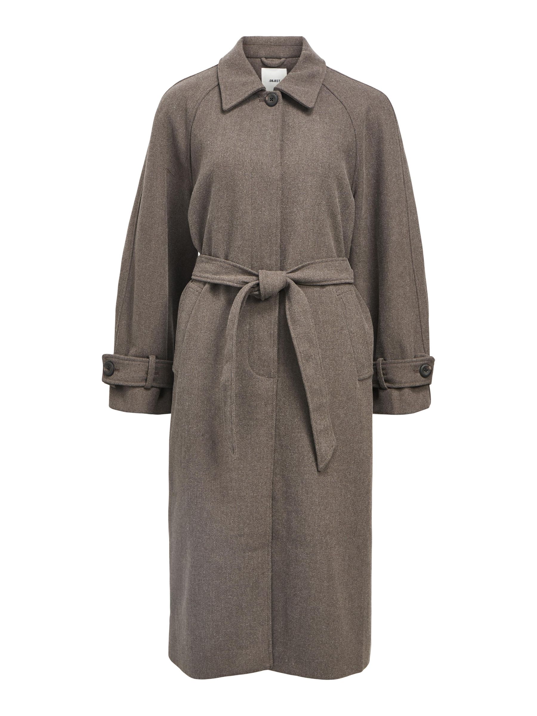 WOOL BLEND TRENCHCOAT | Grey | .OBJECT CI Austria