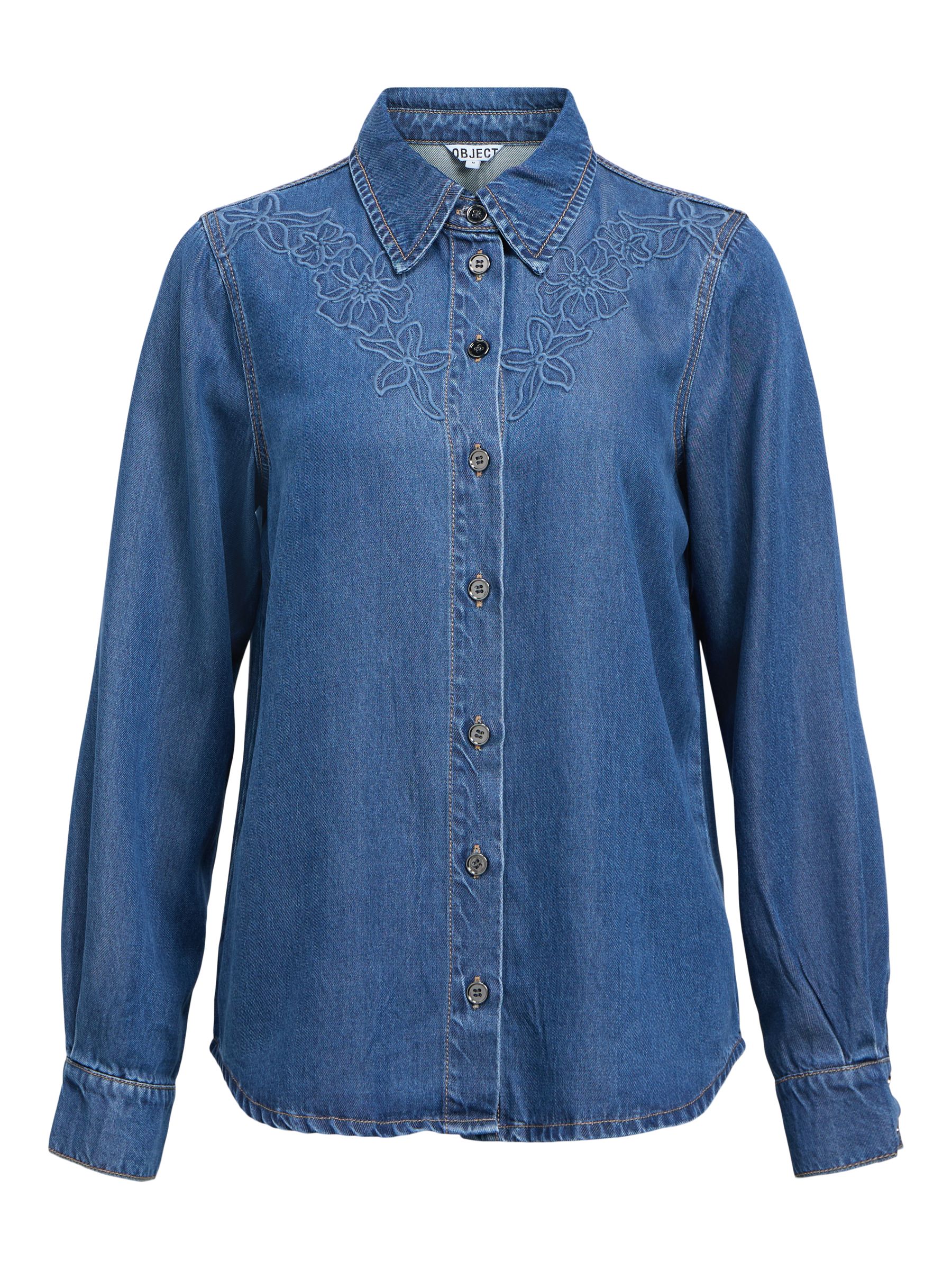 EMBROIDERED DENIM SHIRT | Blue | .OBJECT CI France