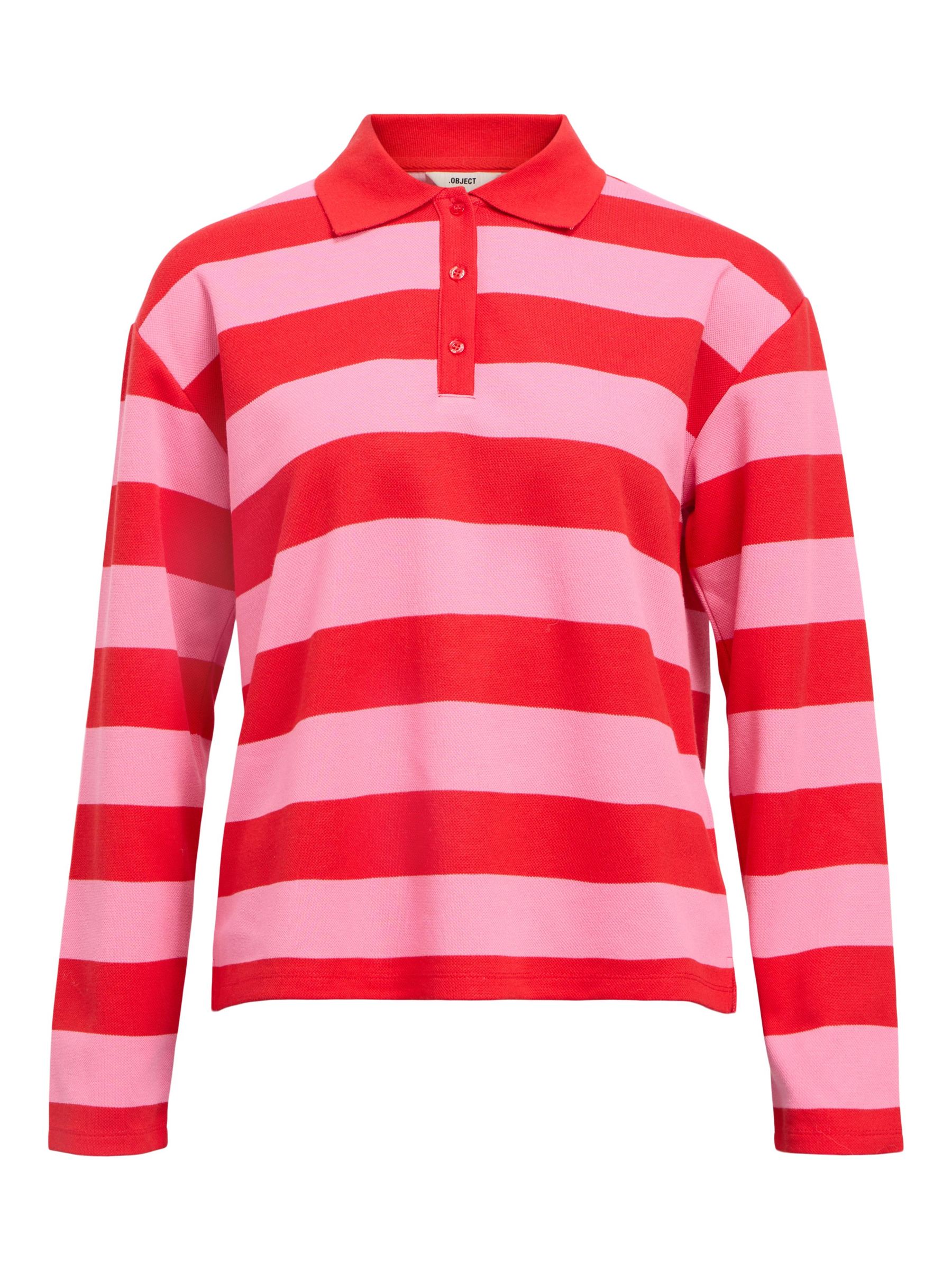 Women's long sleeve striped polo shirts store